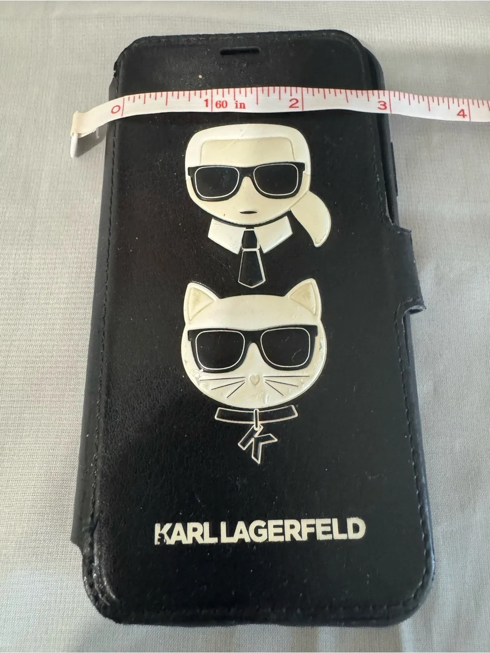 Karl Lagerfeld Choupette Leatherette Phone Case with Iconic Logo - Pre-loved/EUC